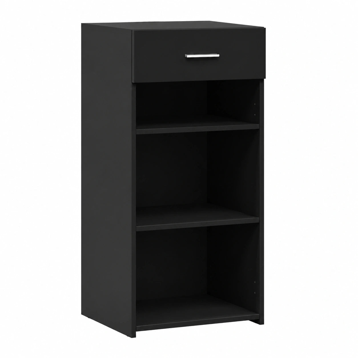 Modernes Schwarzes Sideboard mit Schublade, 45x42,5x93 cm, Vielseitige Aufbewahrung fürs Wohnzimmer