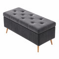 Samtpolsterbank mit Stauraum, 120 cm, vielseitige Ottomane für Schlafzimmer, Wohnzimmer und Flur, Farbe N