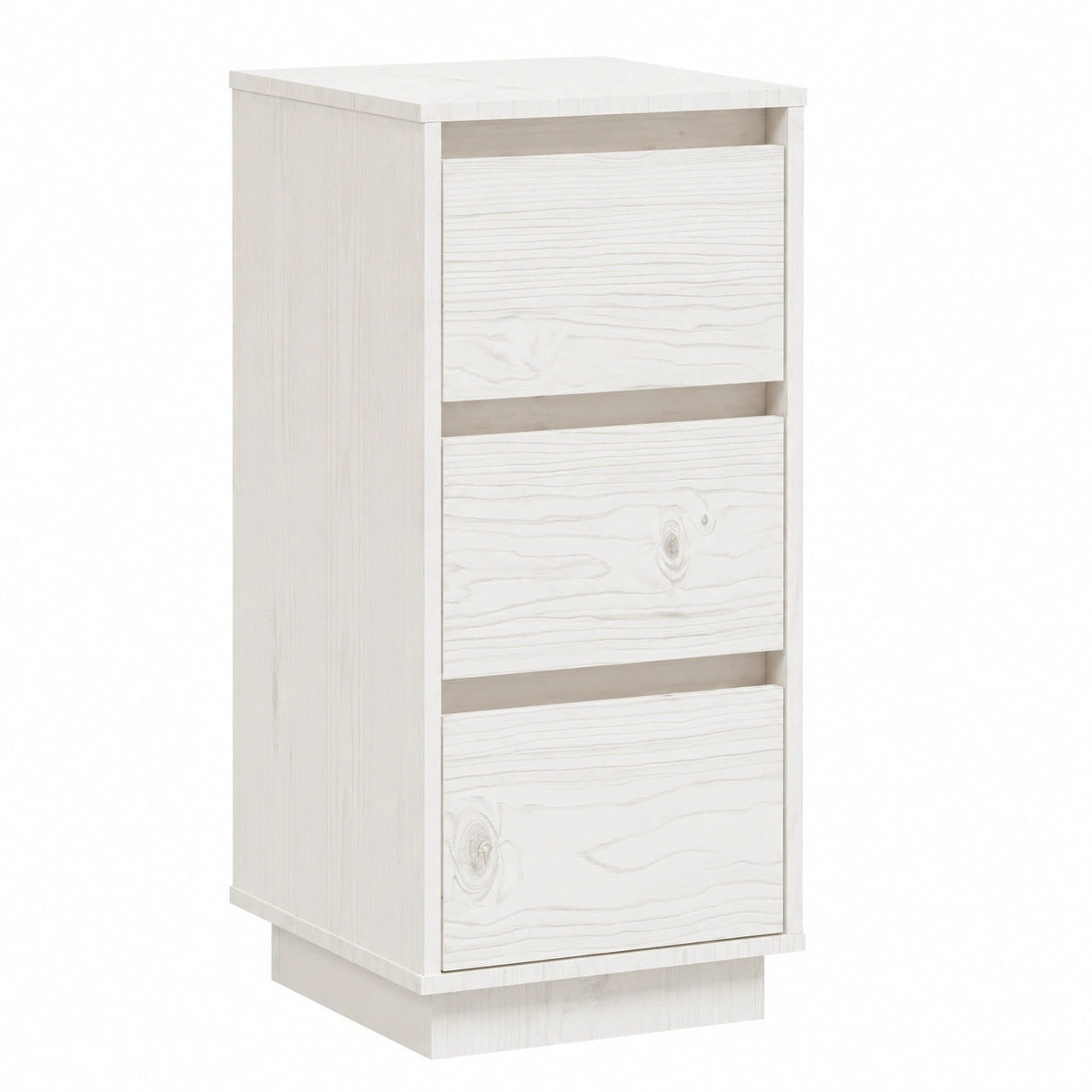 Modernes weißes Sideboard aus Kiefernholz 32x34x75 cm mit Türen, ideal für Wohnzimmer, Flur und Schlafzimmer
