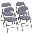 Moderner Samt-Klappstuhl 4er-Set in Grau | Gepolstert und bis 100 kg belastbar | Platzsparend für Küche, Balkon & Veranstaltungen