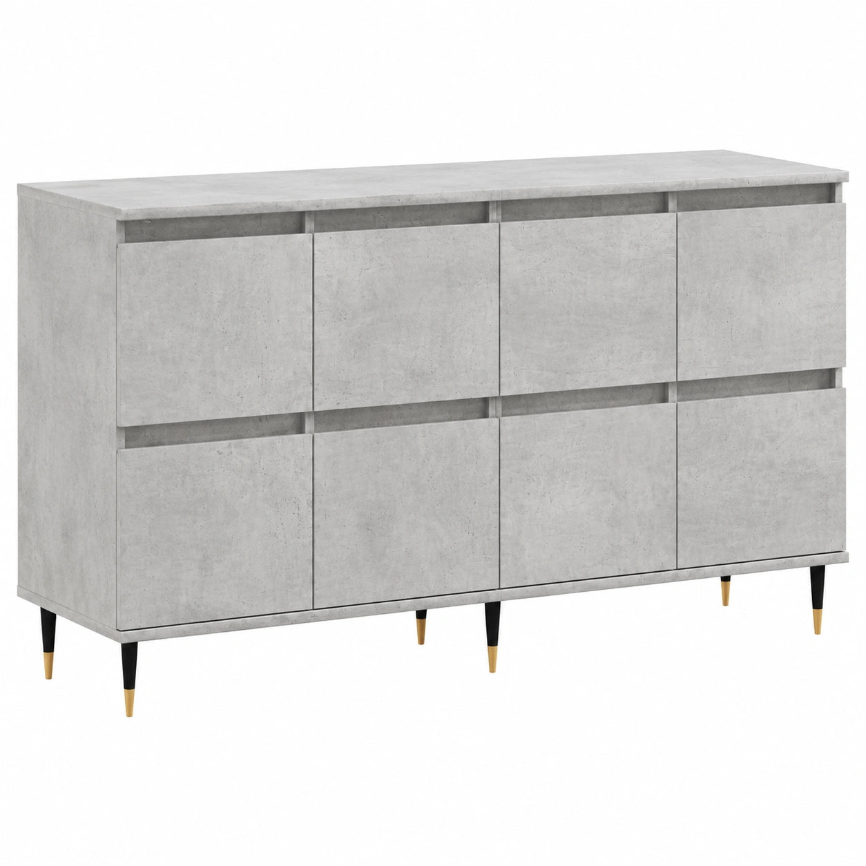 Moderne Küchenkommode aus Sperrholz, 2er Set, Betongrau