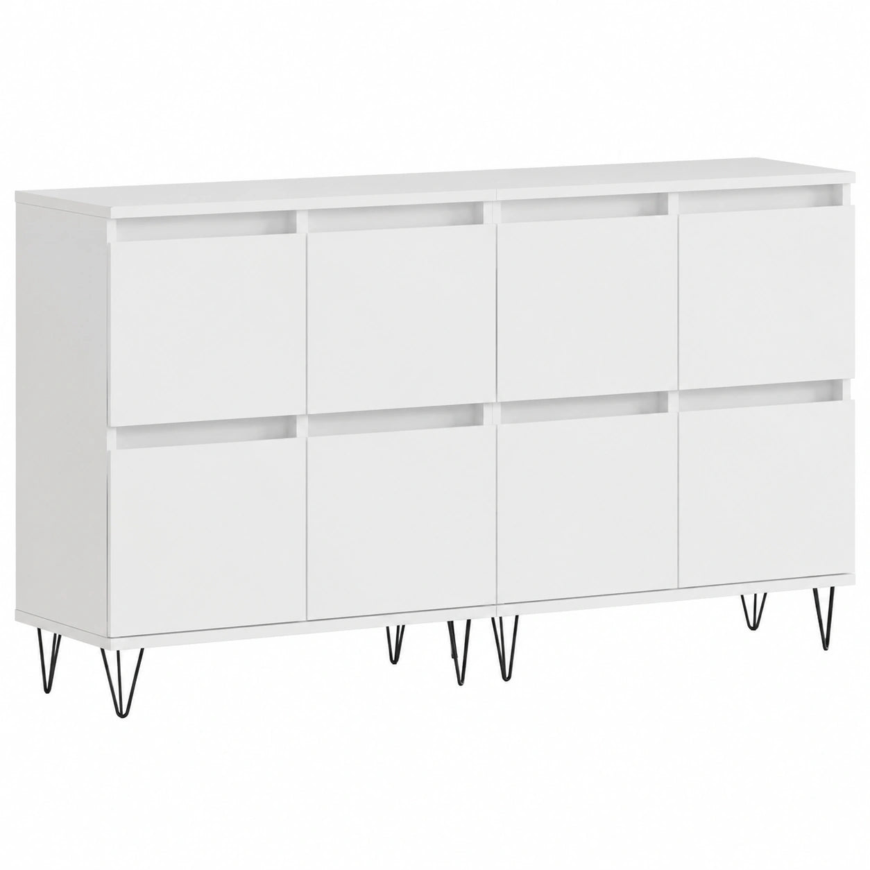 Weiße Sideboards aus Sperrholz – Set aus 2 für Küche oder Esszimmer