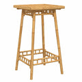Quadratischer Bambus-Gartentisch 100x55 cm, stabil mit Fußstütze, modernes Design für Balkon oder Terrasse