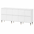 Modernes 3-teiliges Sideboard Set in Weiß aus Sperrholz - Küchenschrank und Esszimmerkommode