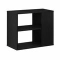 Schwarzer Vitrinenschrank mit 2 Regalböden, Beistelltisch für Ordnung und Aufbewahrung, 60 x 30 x 50 cm, aus Sperrholz