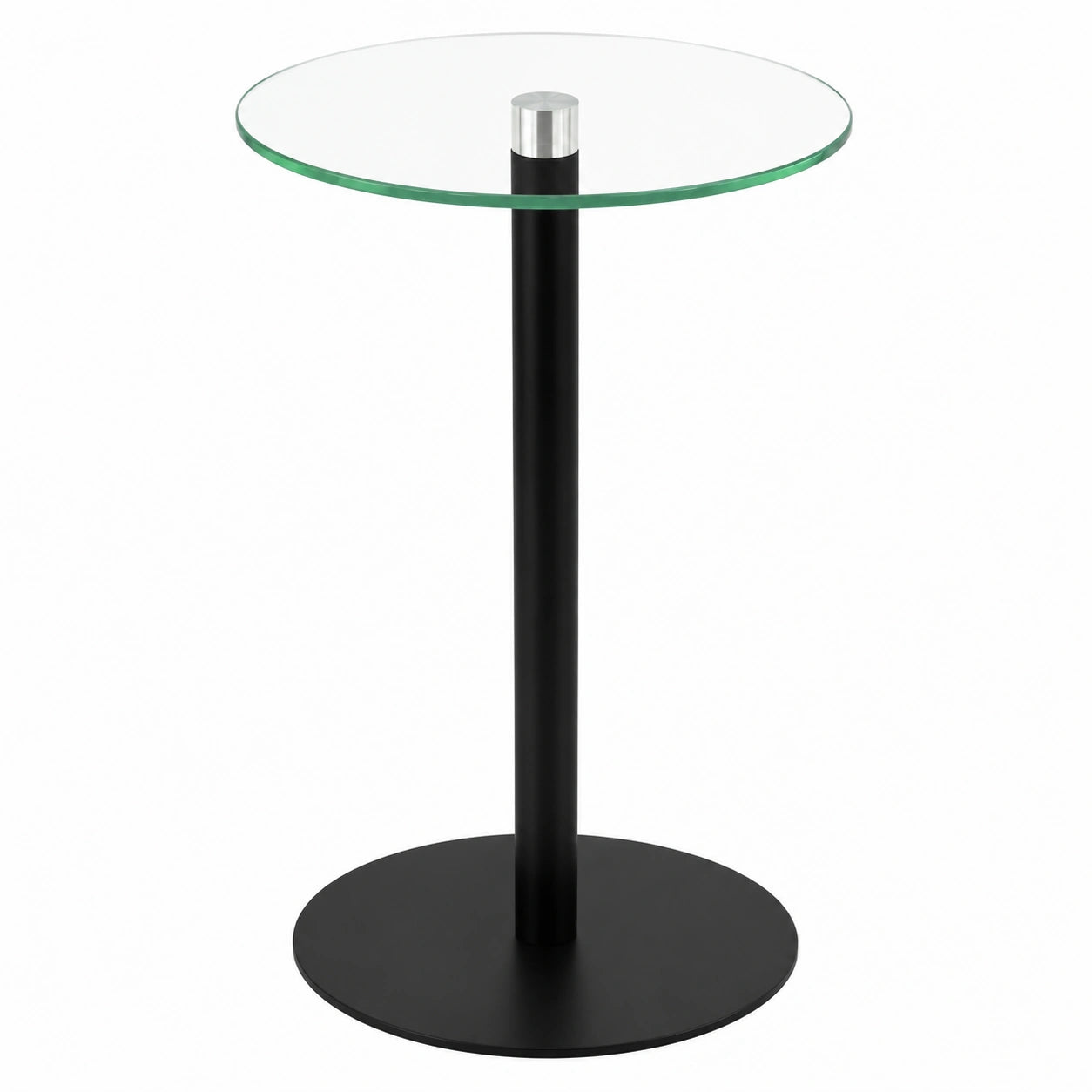 Moderner Glas-Beistelltisch Schwarz Matt 20x20x40cm - Robuster Wohnzimmertisch - Praktischer Sofatisch - Rundes Design