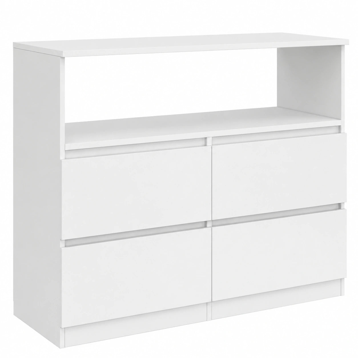 IDMarket - TOMI Holzkommode mit 4 Schubladen und Fach, 100 cm, Weiß