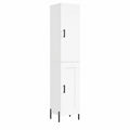 Homgoday Standregal aus weißem Sperrholz, 34,5x34x180 cm, Küchenschrank, Sideboard, Kommode, Buffet