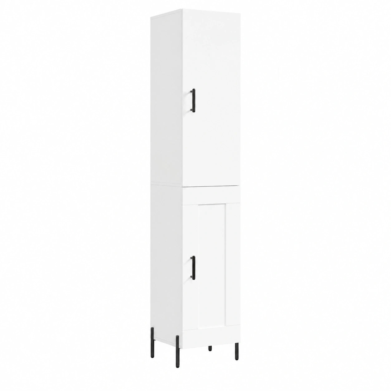 Homgoday Standregal aus weißem Sperrholz, 34,5x34x180 cm, Küchenschrank, Sideboard, Kommode, Buffet