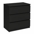Schwarze TOMI Holzkommode mit 3 Schubladen, 78 cm