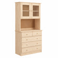 Homgoday Highboard aus massivem Kiefernholz, 77 x 35 x 165 cm, Schrank für Küche oder Wohnbereich