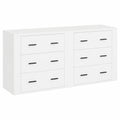 Homgoday Weiße Sideboards, 2er-Set, Küchenschrank, Beistellmöbel, Kommode