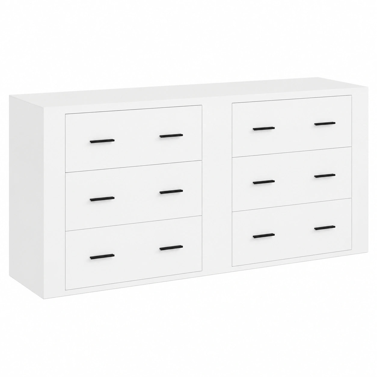 Homgoday Weiße Sideboards, 2er-Set, Küchenschrank, Beistellmöbel, Kommode