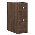 Schmaler Rollbarer Badezimmerschrank aus Eichenholz, Braun