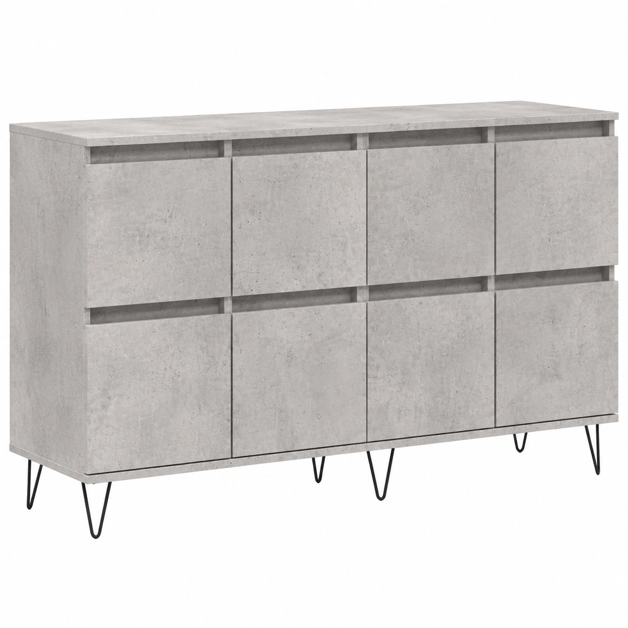Homgoday Beistellschränke aus Sperrholz, 2er Set, Betongrau, Küchenschrank, Esszimmerbuffet