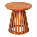 MR. DEKO Runder Teakholz Beistelltisch 50x50x50 cm - Wetterfeste Outdoormöbel für Garten und Terrasse