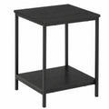 Moderner Beistelltisch mit Ablage und Stahlrahmen, 40 x 40 x 51 cm, Schwarz