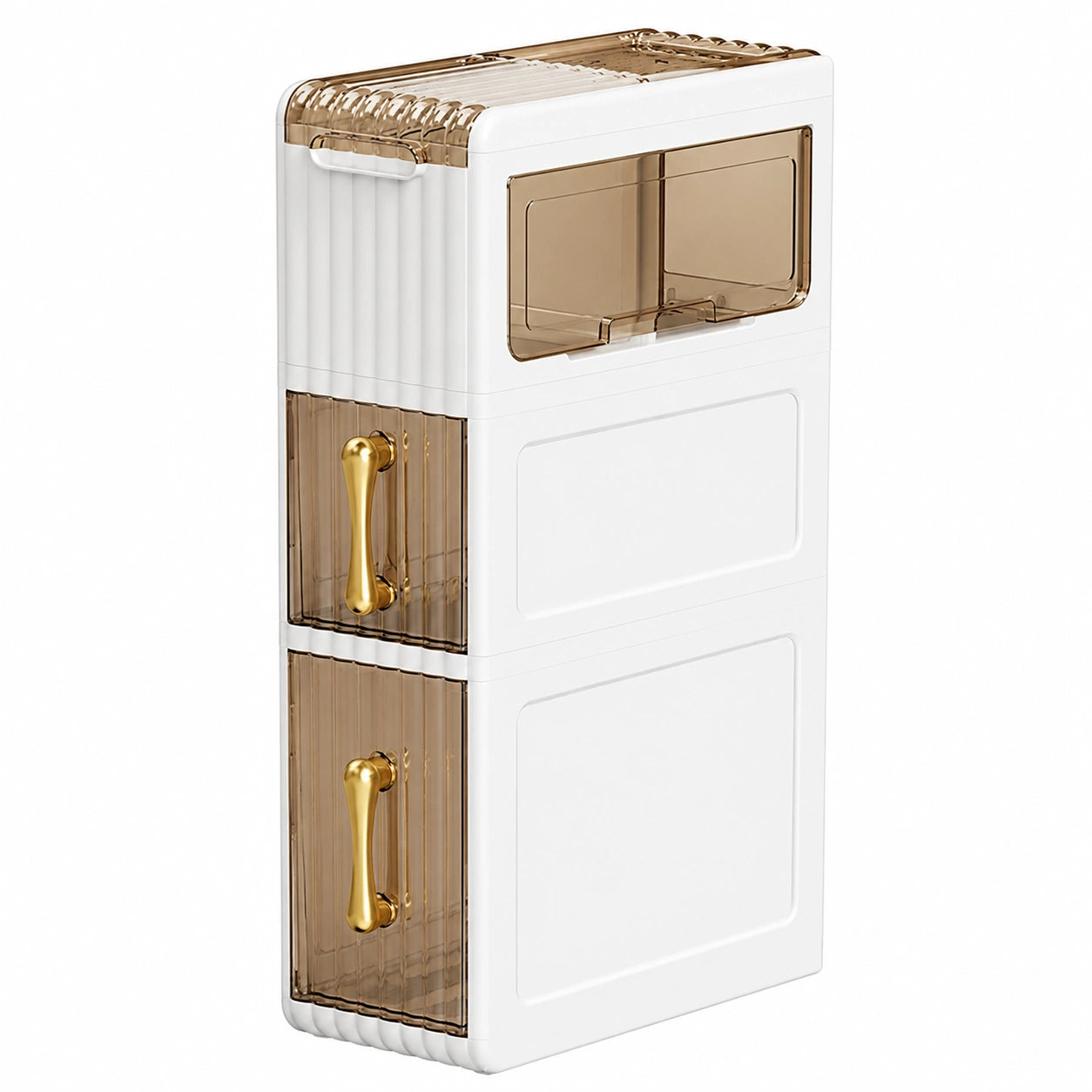 Schmaler Rollbarer Bad-Organizer mit 3 Schubladen für Toilettenartikel